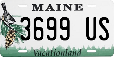 ME license plate 3699US