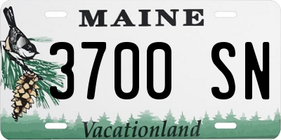 ME license plate 3700SN