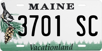 ME license plate 3701SC