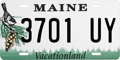 ME license plate 3701UY