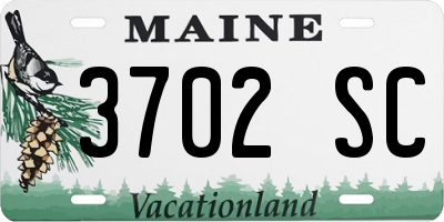 ME license plate 3702SC