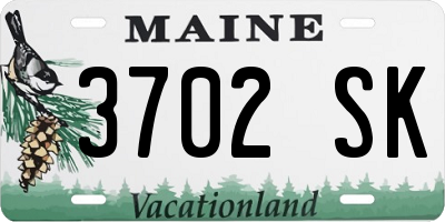 ME license plate 3702SK