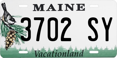 ME license plate 3702SY