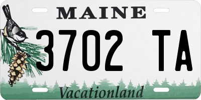 ME license plate 3702TA