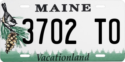 ME license plate 3702TO