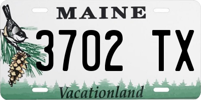 ME license plate 3702TX