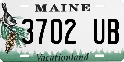 ME license plate 3702UB