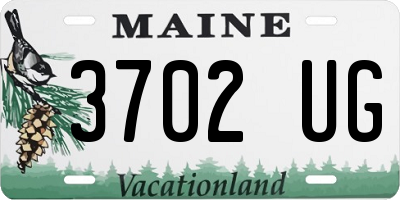 ME license plate 3702UG