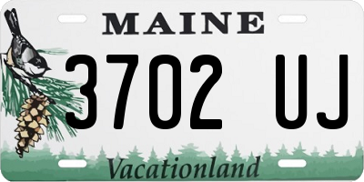 ME license plate 3702UJ