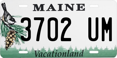 ME license plate 3702UM