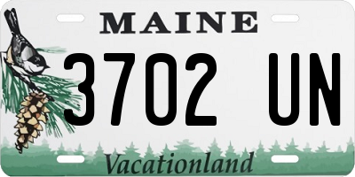 ME license plate 3702UN