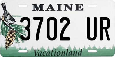 ME license plate 3702UR