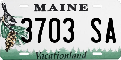 ME license plate 3703SA