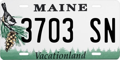 ME license plate 3703SN