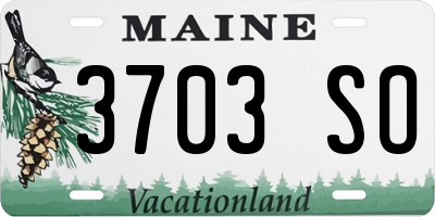ME license plate 3703SO