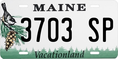 ME license plate 3703SP