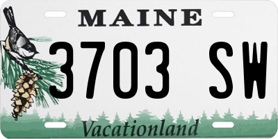 ME license plate 3703SW