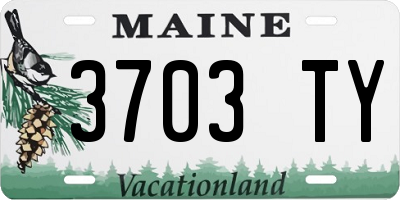 ME license plate 3703TY