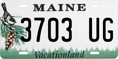 ME license plate 3703UG