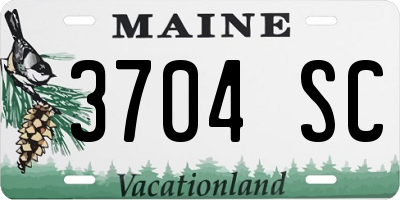 ME license plate 3704SC