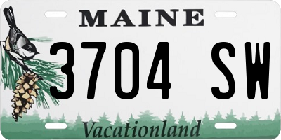 ME license plate 3704SW