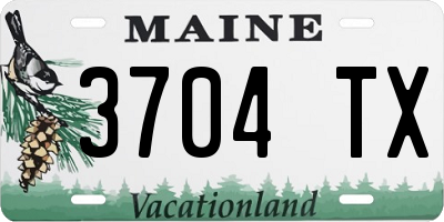 ME license plate 3704TX