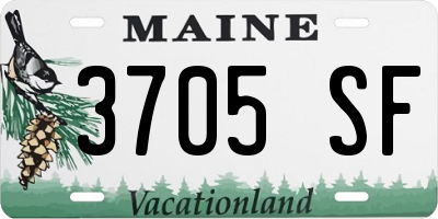 ME license plate 3705SF