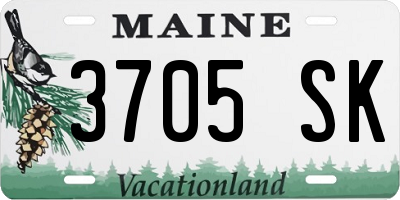 ME license plate 3705SK