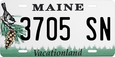 ME license plate 3705SN