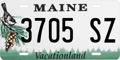 ME license plate 3705SZ