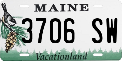 ME license plate 3706SW