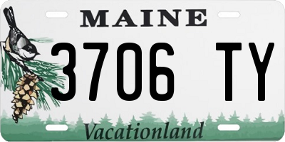 ME license plate 3706TY