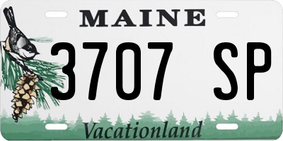 ME license plate 3707SP