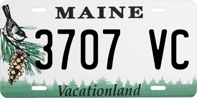 ME license plate 3707VC