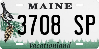 ME license plate 3708SP