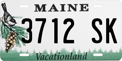 ME license plate 3712SK