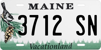 ME license plate 3712SN