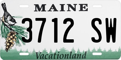 ME license plate 3712SW