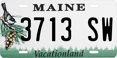 ME license plate 3713SW