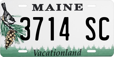 ME license plate 3714SC