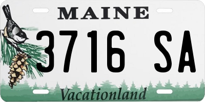 ME license plate 3716SA