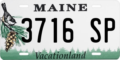 ME license plate 3716SP