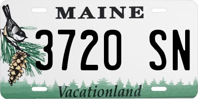 ME license plate 3720SN