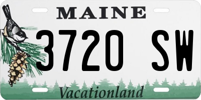 ME license plate 3720SW