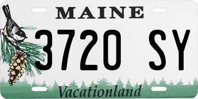 ME license plate 3720SY