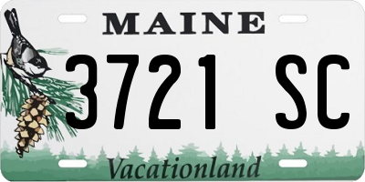 ME license plate 3721SC