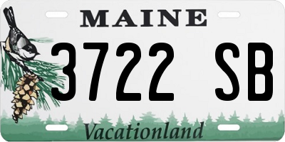 ME license plate 3722SB