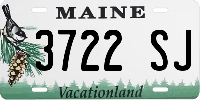ME license plate 3722SJ