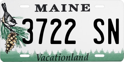 ME license plate 3722SN