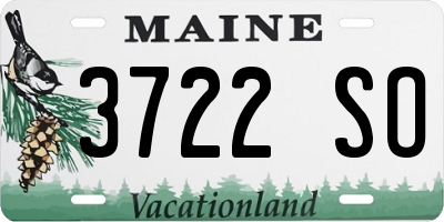 ME license plate 3722SO